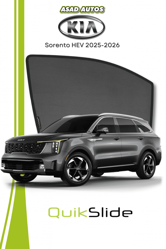 QS | QuikSlide Window Sun Shades (Car Pardy) for Kia Sorento HEV 2025 – UV Protection & Custom Fit