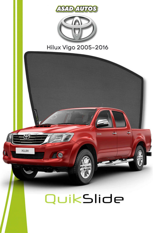 QS | QuikSlide Window Sun Shades (Car Pardy) for Toyota Hilux Vigo 2005–2016