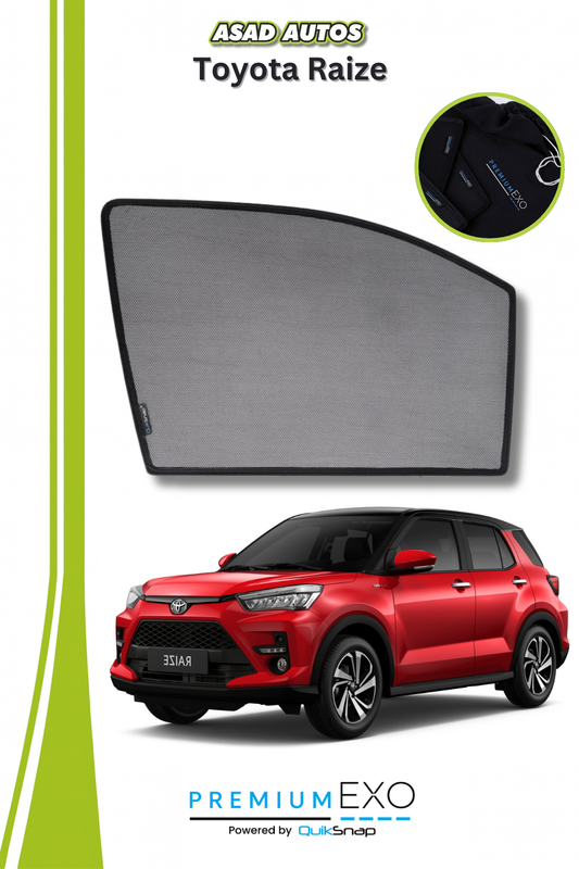 QS Sun Shades for Toyota Raize | UV Protection | Custom Fit Car Shades