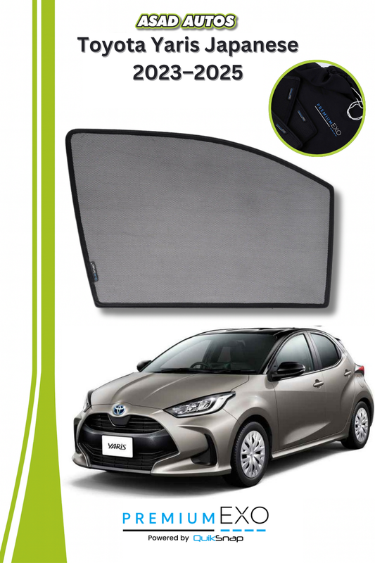 QS Sun Shades for Toyota Yaris Japanese 2023–2025 – Custom Window Fit UV Protection
