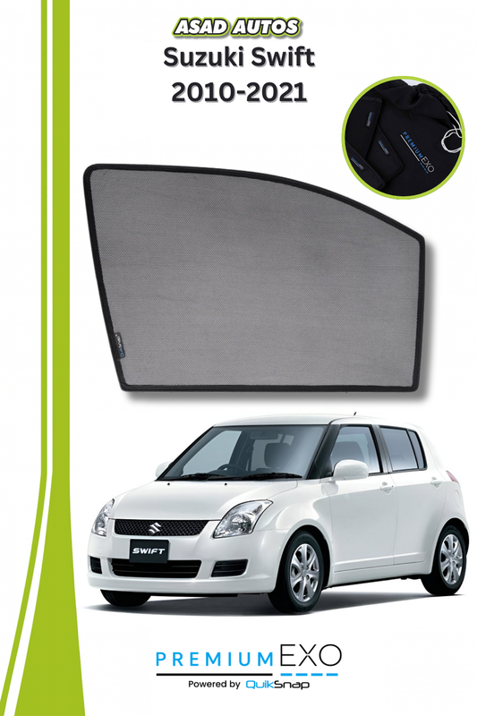 QS Window Sun Shades (Car Pardy) for Suzuki Swift 2010-2021 Hatchback – UV Protection & Custom Fit