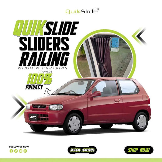 QuikSlide Railing Curtains for Suzuki Alto RS/Z 3-Door Gen5 2000–2012
