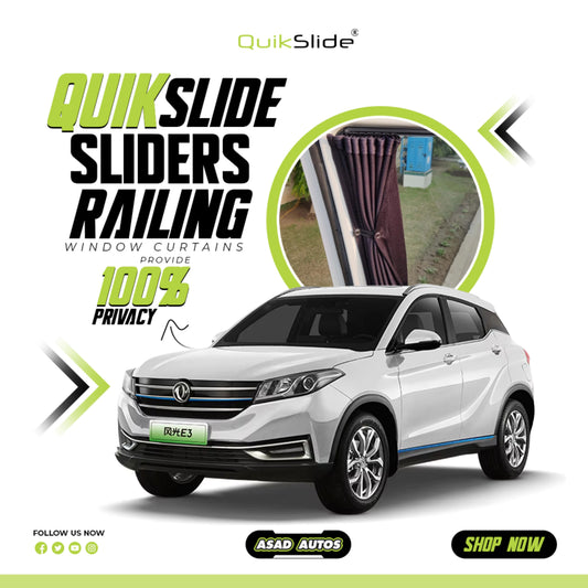 QuikSlide Sliders Railing Curtains For DFSK Seres3 (2020 - 2024) — Premium Car Window Shades & Railing Curtains