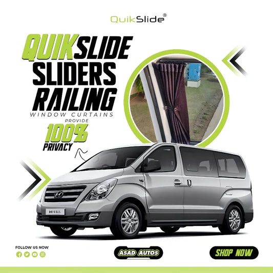 QuikSlide Sliders Railing Curtains For Hyundai Starex TQ Gen2 2007 - 2025