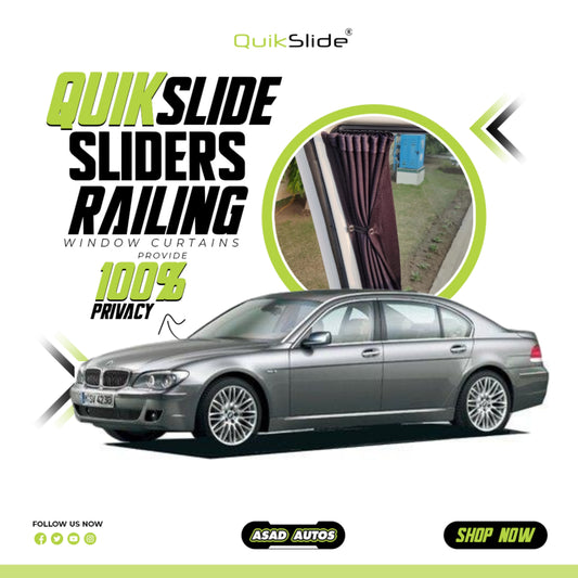 QuikSlide Sliders Railing Curtains for BMW 7 Series Gen4 (2001-2008)"