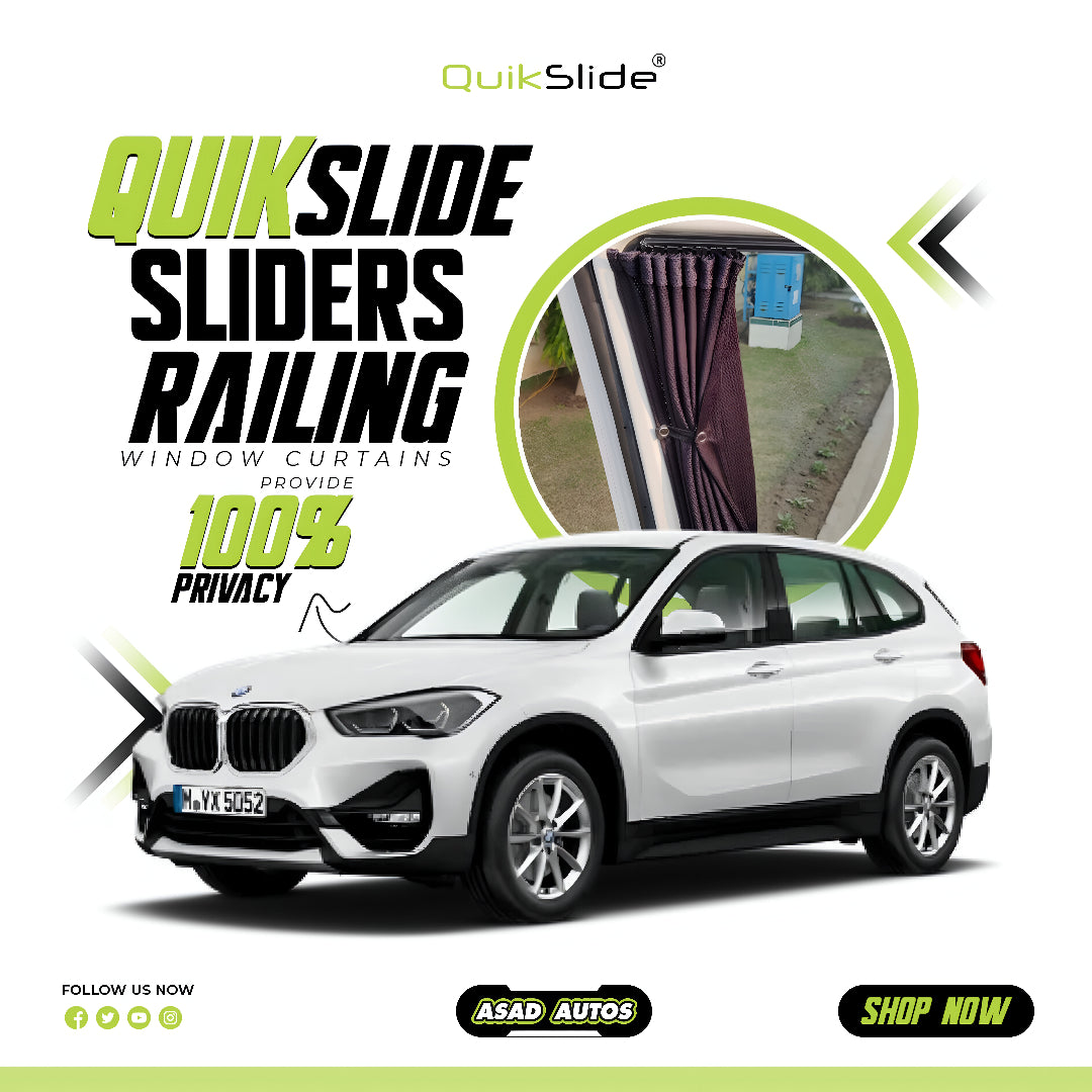 QuikSlide Sliders Railing Curtains for BMW X1 Gen2 (2016-2021)"
