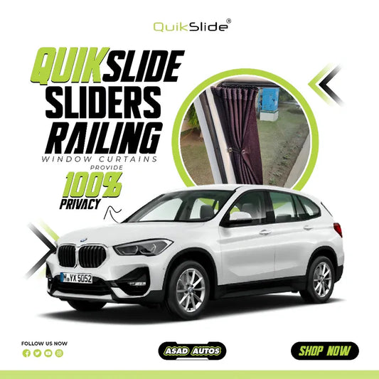 QuikSlide Sliders Railing Curtains for BMW X1 Gen2 (2016-2021)"