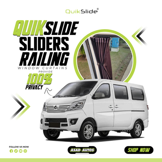 QuikSlide Sliders Railing Curtains for Changan Karvaan Gen1 (2018-2024) – Custom Fit Privacy Shades for UV Protection and Comfort"