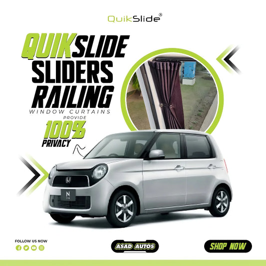 QuikSlide Sliders Railing Curtains for Honda N-One Gen1 2012–2020 car window sun shades with UV protection and privacy coverage