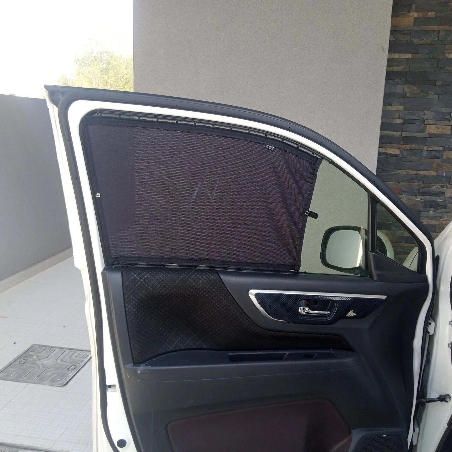 QuikSlide Sliders Railing Curtains for Honda N-WGN 2013-2019 1st Gen premium car window curtain set installed on side windows