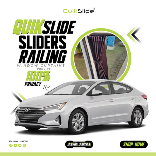QuikSlide Sliders Railing Curtains for Hyundai Elantra 2021 - 2023 6th