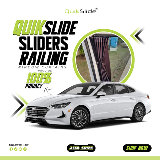 QuikSlide Sliders Railing Curtains for Hyundai Sonata 2021 - 2023 8th