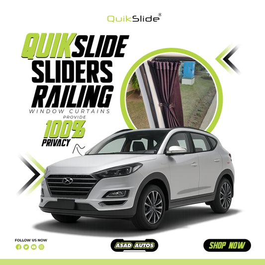 QuikSlide Sliders Railing Curtains for Hyundai Tucson Gen3 (2020–2025)