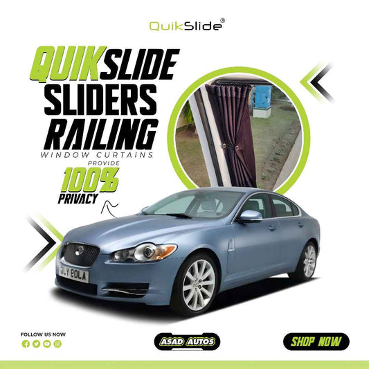 QuikSlide Sliders Railing Curtains for Jaguar XF X250 Gen1 2008-2015