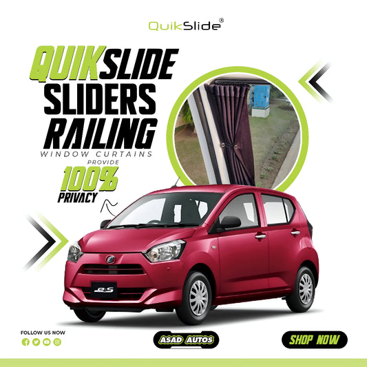 QuikSlide Sliders Railing Curtains for Mitsubishi Mira e:S 2017 - 2023 2nd