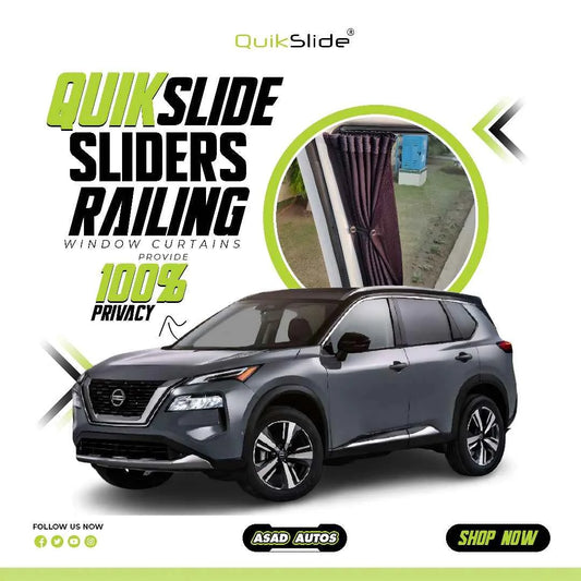 QuikSlide Sliders Railing Curtains for Nissan Rogue 2021-2025 Gen3