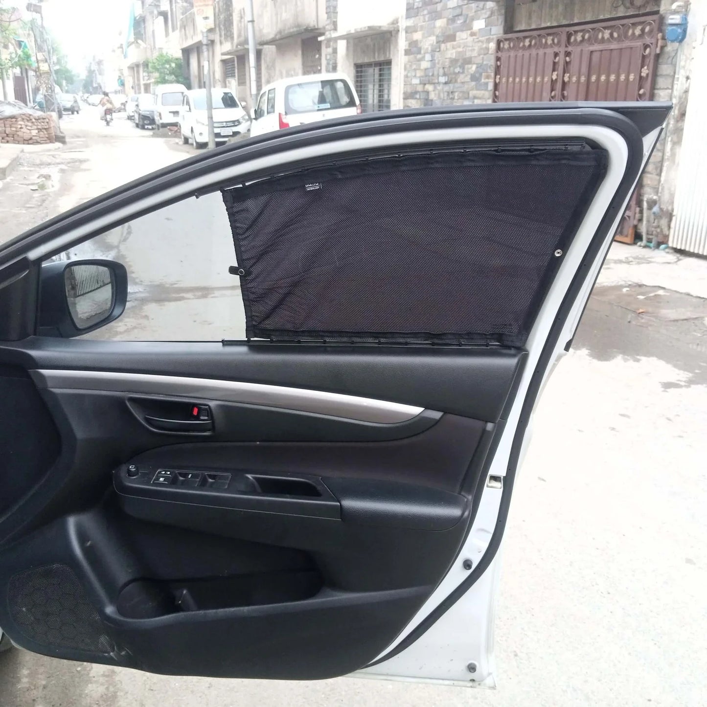 QuikSlide Sliders Railing Curtains for Suzuki Ciaz 1st Gen (2017-2019) – Premium Privacy and Sun Protection