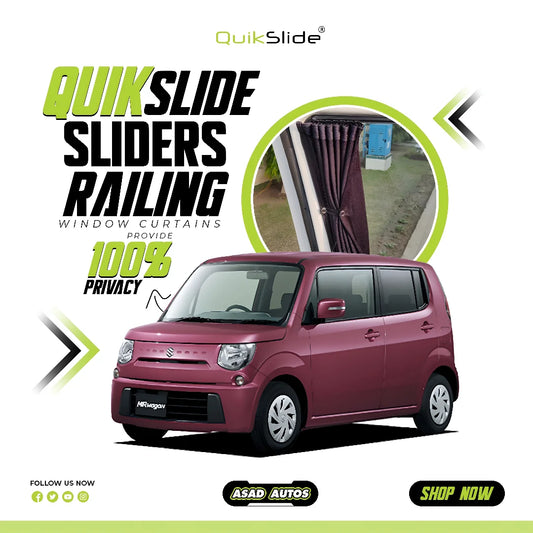 QuikSlide Sliders Railing Curtains for Suzuki MR Wagon Gen3 Nissan Moco 2011–2016 car window sun shades with UV protection and privacy coverage
