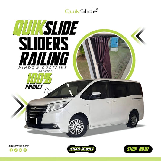 QuikSlide Sliders Railing Curtains for Toyota Noah (Voxy) Gen3 (2014-2021) | Sunshade & Privacy