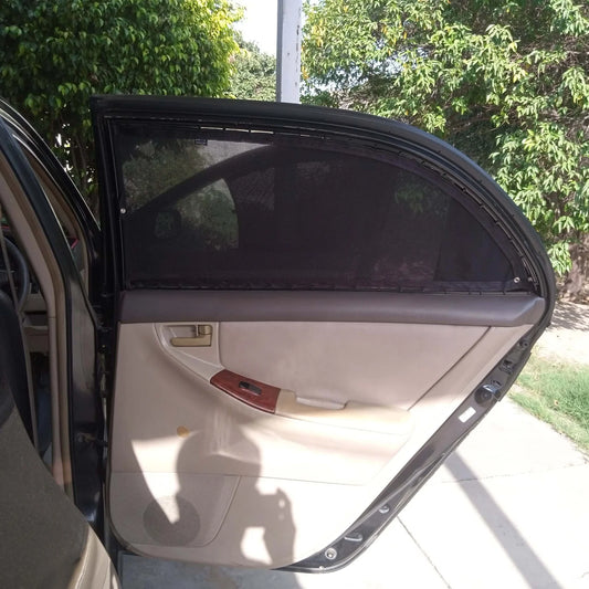 QuikSlide Sliders Railing Curtains installed in Toyota Corolla 2008-2013 (9th Gen)"