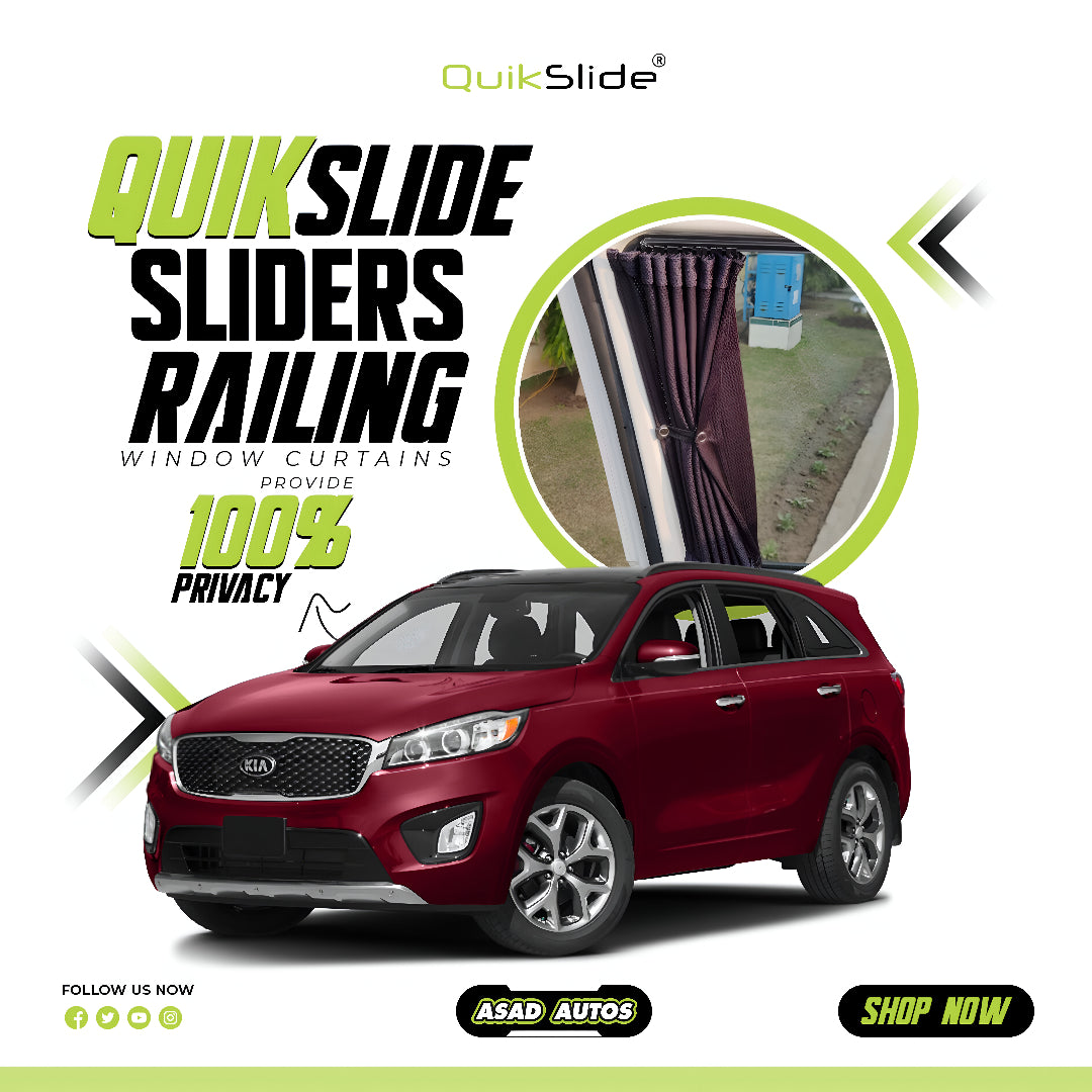 QuikSlide Sliders Raling Curtains for Kia Sorento Gen3 (2021-2023)"