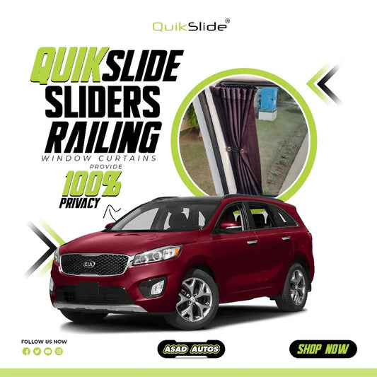 QuikSlide Sliders Raling Curtains for Kia Sorento Gen3 (2021-2023)"