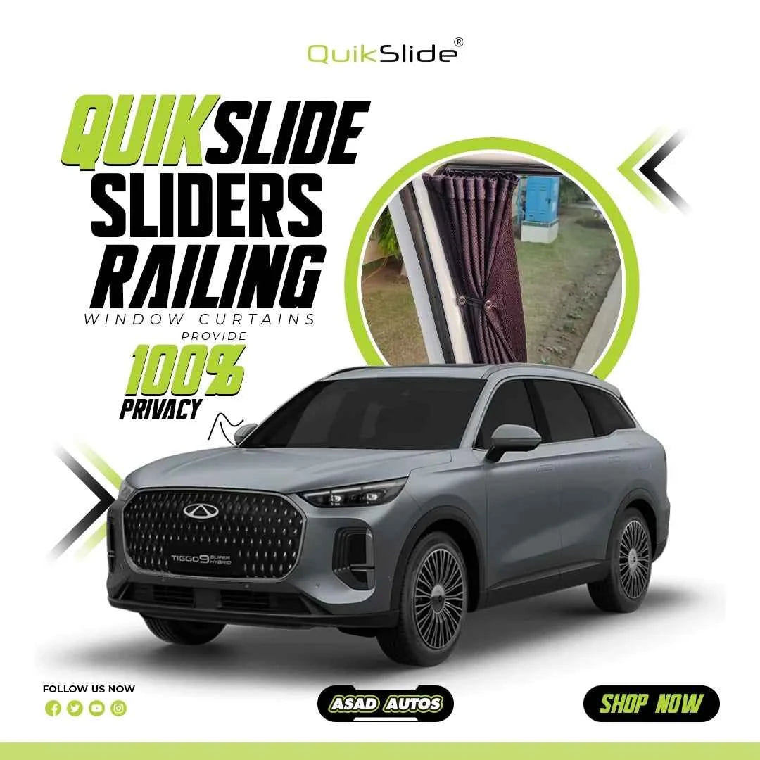 QuikSlide Sliders Railing Curtains for Chery Tiggo 9 2024–2026