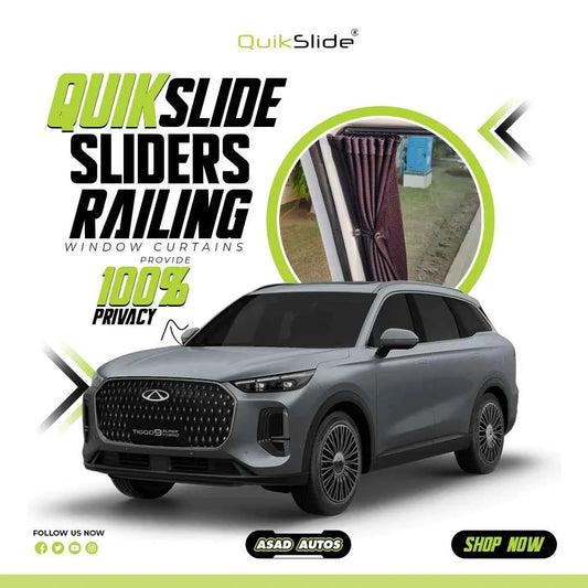 QuikSlide Sliders Railing Curtains for Chery Tiggo 9 2024–2026