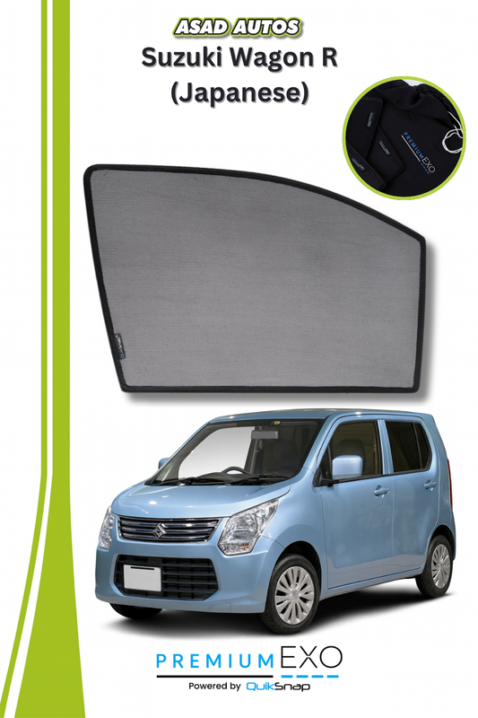 Quik Snap Car Sun Shade for Suzuki Wagon R (Japanese) – UV & Heat Protection, Easy Installation