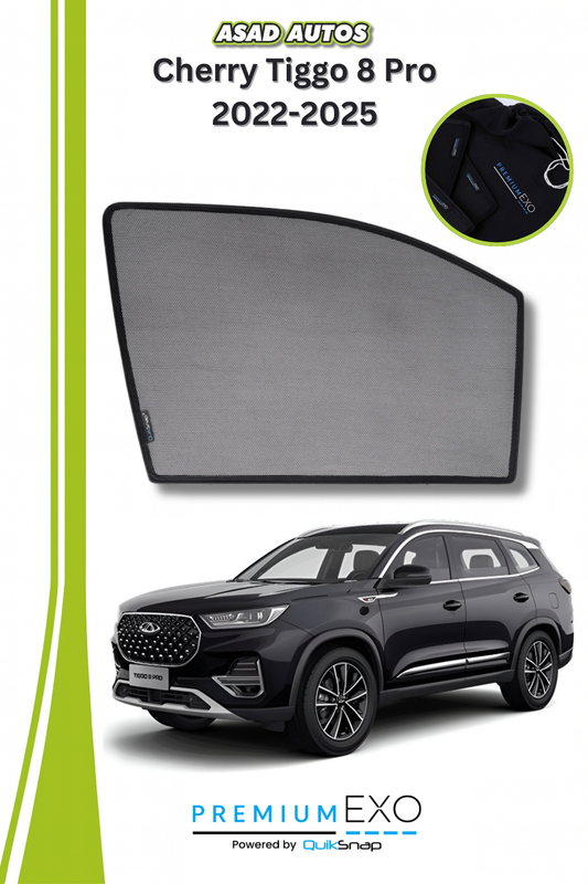 Quik Snap Window Sun Shades (Car Pardy) For Cherry Tiggo 8 Pro 2023 SUV