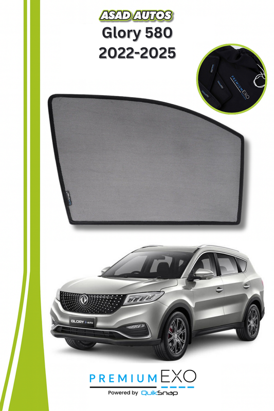 Quik Snap Window Sun Shades (Car Pardy) For Glory 580 2022-2023 Crossover