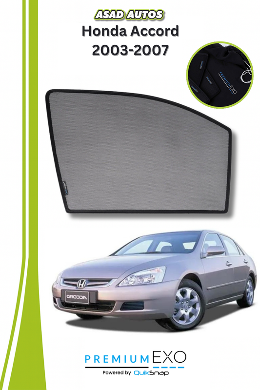 Quik Snap Window Sun Shades (Car Pardy) For Honda Accord 2003-2007 VIP Sedan