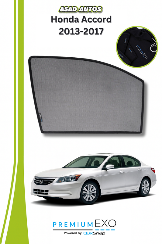 Quik Snap Window Sun Shades (Car Pardy) For Honda Accord 2013-2017 VIP Sedan