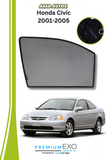 Quik Snap Window Sun Shades (Car Pardy) For Honda Civic 2001-2005 Sedan