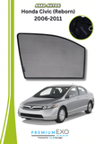 Quik Snap Window Sun Shades (Car Pardy) For Honda Civic (Reborn) 2006-2011 Sedan