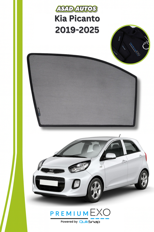 Quik Snap Window Sun Shades (Car Pardy) For Kia Picanto 2019-2023 Hatchback