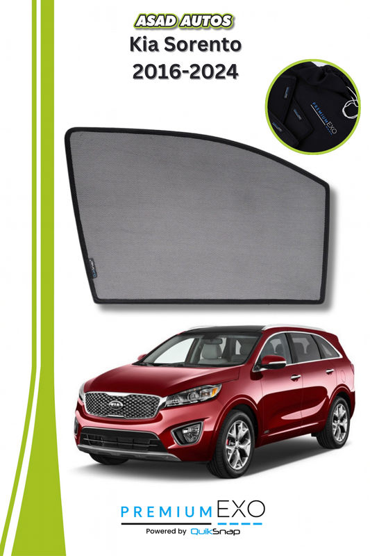 Quik Snap Window Sun Shades (Car Pardy) For Kia Sorento 2016-2023 SUV
