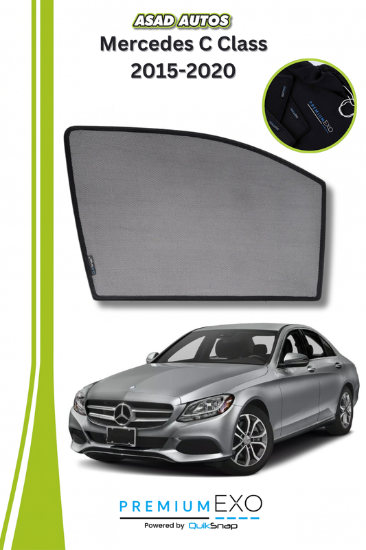 Quik Snap Window Sun Shades (Car Pardy) For Mercedes C Class 2015-2020 VIP Sedan