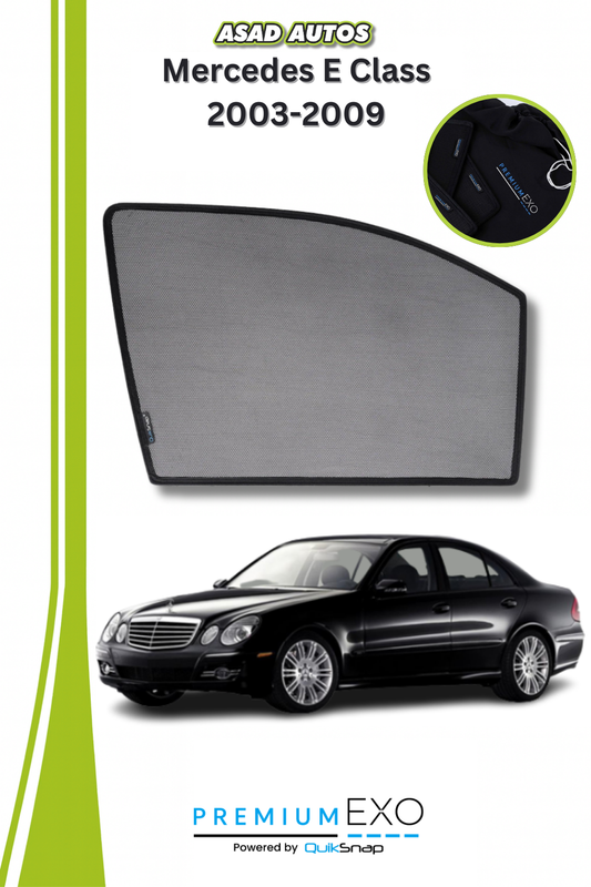 Quik Snap Window Sun Shades (Car Pardy) For Mercedes E Class 2003-2009 VIP Sedan