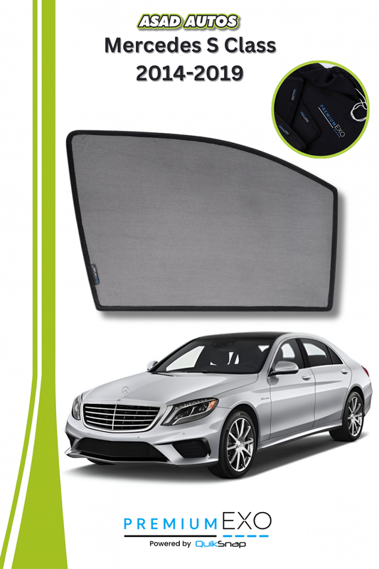 Quik Snap Window Sun Shades (Car Pardy) For Mercedes S Class 2014-2019 VIP Sedan