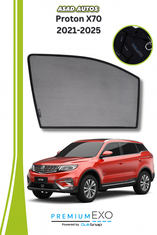 Quik Snap Window Sun Shades (Car Pardy) For Proton X70 2022-2023 Crossover