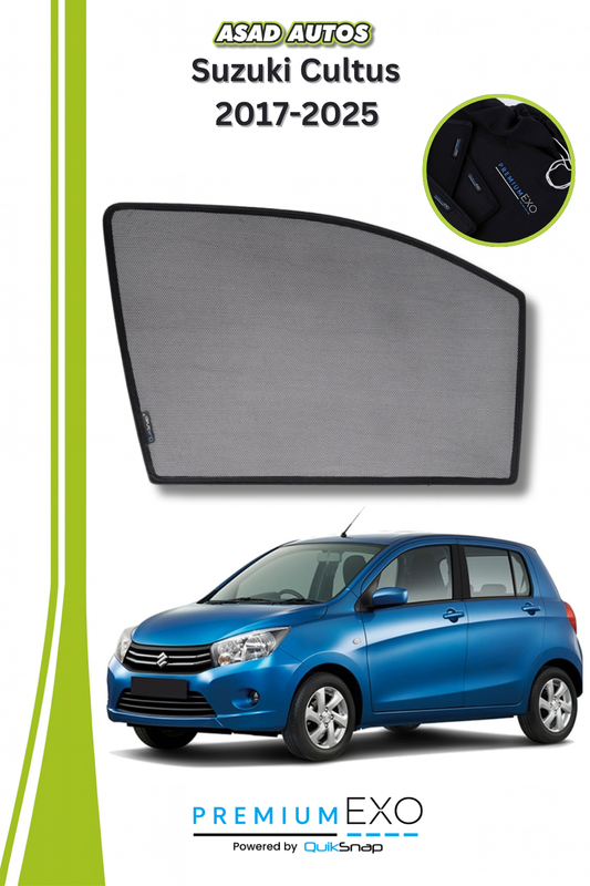 Quik Snap Window Sun Shades (Car Pardy) For Suzuki Cultus 2017-2023 Hatchback