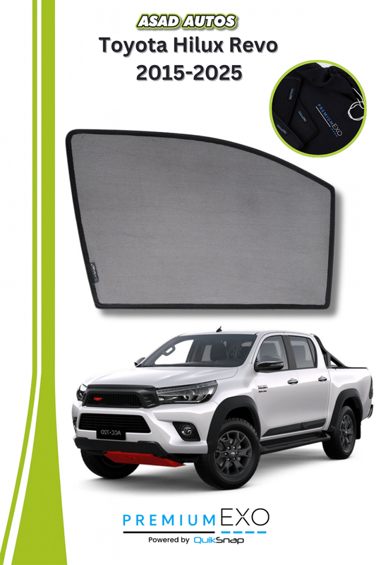 Quik Snap Window Sun Shades (Car Pardy) For Toyota Hilux Rivo 2015-2023 SUV