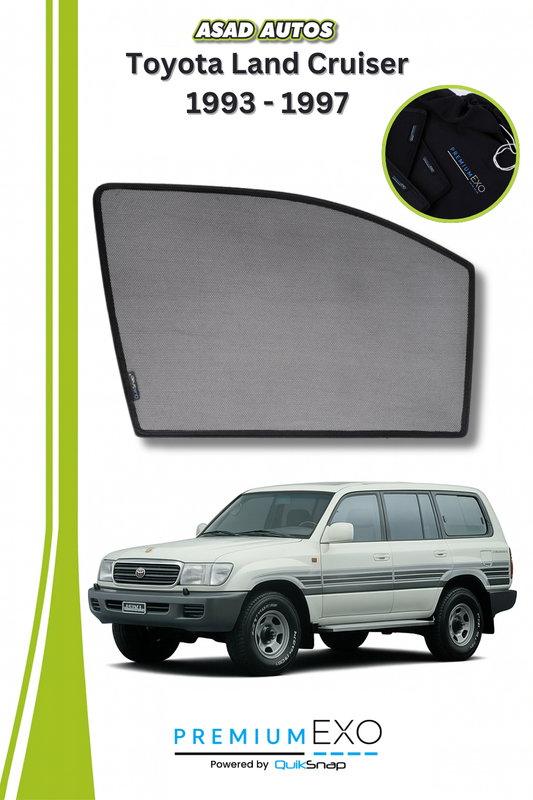 Quik Snap Window Sun Shades (Car Pardy) For Toyota Land Cruiser 1993 - 1997 SUV