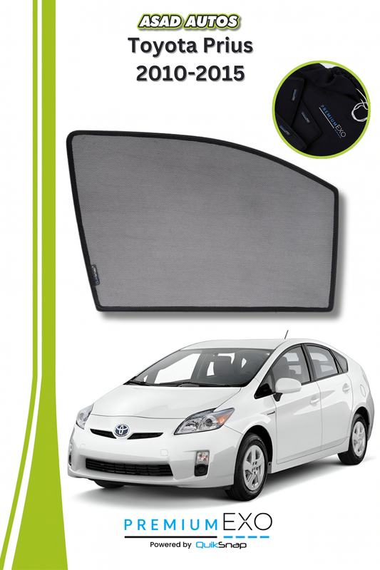 Quik Snap Window Sun Shades (Car Pardy) For Toyota Prius HatchBack 2010-2015