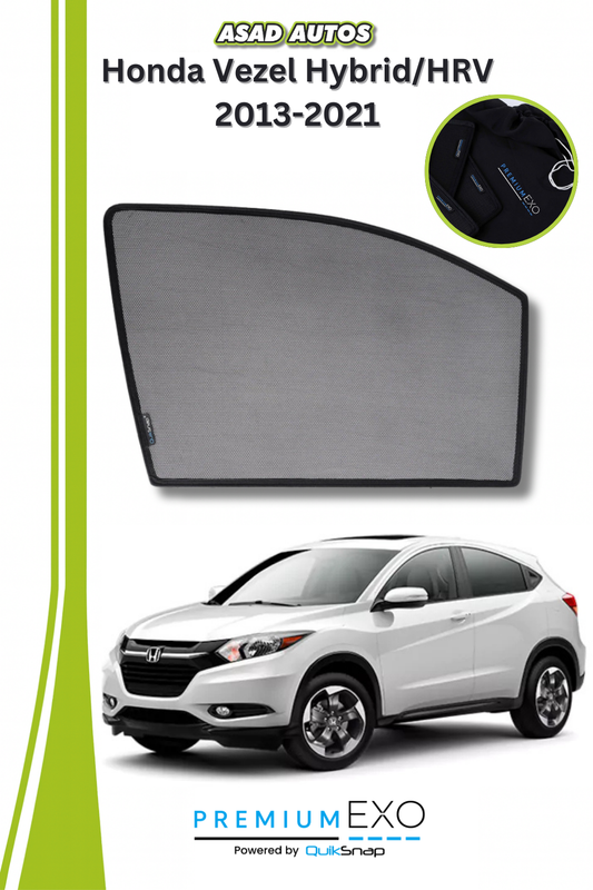 Quik Snap Window Sun Shades (Car Pardy) for Honda Vezel Hybrid/HRV 2013-2021 – UV Protection and Privacy
