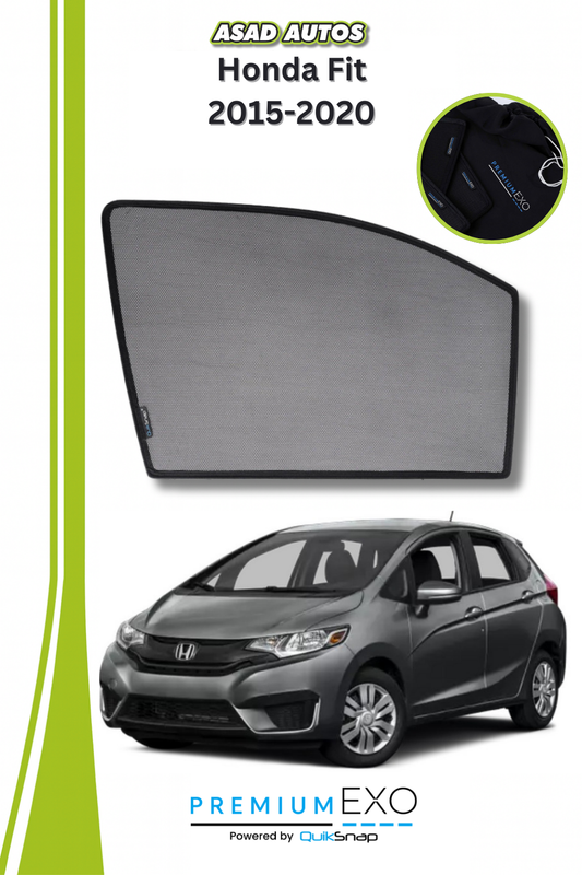 Quik Snap Window Sun Shades for Honda Fit 2015-2020 Hatchback – UV Protection and Privacy Accessory