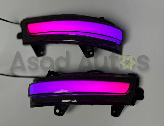 RGB LED side mirror indicator lights for Honda City 2009-2021 with dynamic sequential turn signal and multi-color lighting