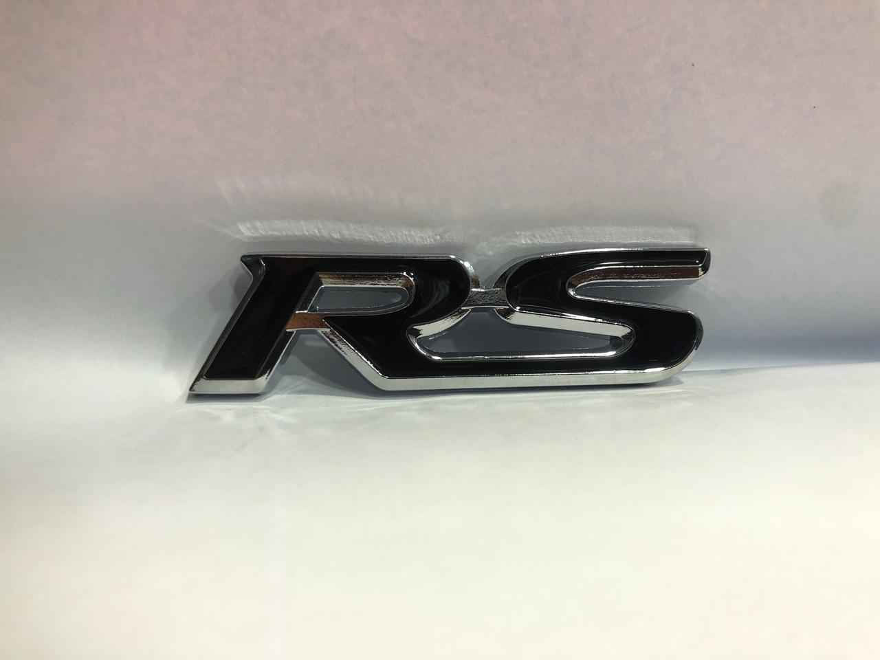 RS Emblem, Monogram, Logo – Red & Chrome Racing Badge