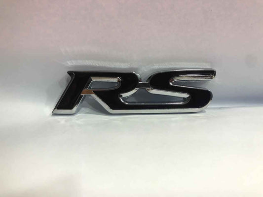 RS Emblem, Monogram, Logo – Red & Chrome Racing Badge